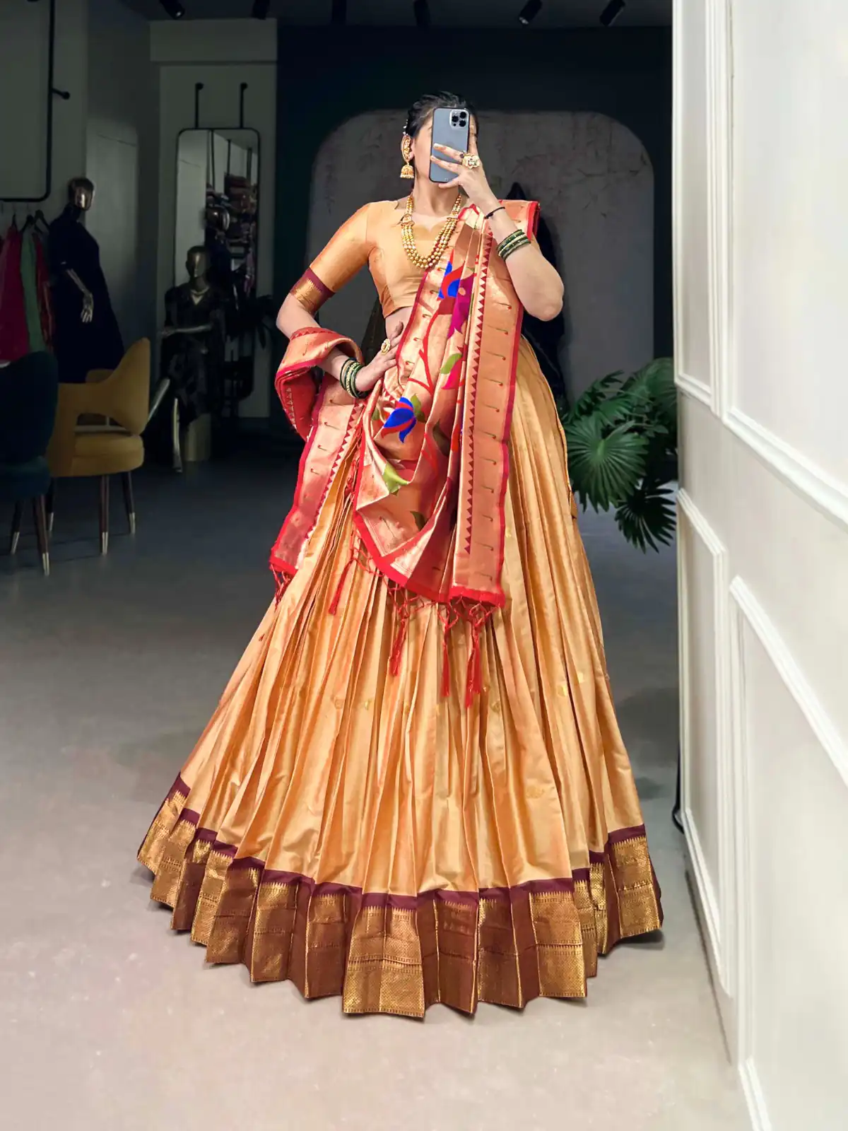 LNB 2017 Chiku Color Jacquard Silk Zari Weaving Work Lehenga Choli Wedding, Party, Festive, Events Etc. Delivery 4-6 Working Days Rs 2849 | Bollywood Lehenga, Creative Lehenga, Designer Lehenga, Embroidered Lehenga, Lehenga, Party Wear Lehenga