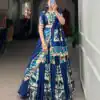 Firozi Rayon Printed Lehenga Choli