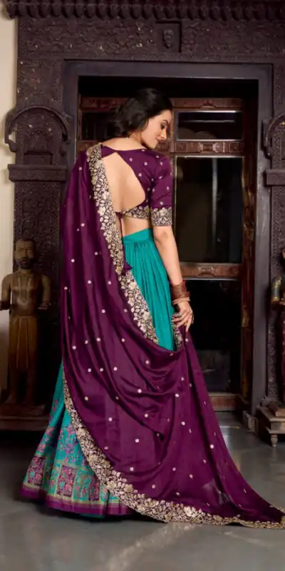 LNB 1238 Firozi Color Tasar Silk Printed With Foil Work Lehenga Choli Festive Party Wedding, Events etc. Delivery 4-6 Working Days @2999/- | Bollywood Lehenga, Creative Lehenga, Designer Lehenga, Embroidered Lehenga, Lehenga, Party Wear Lehenga