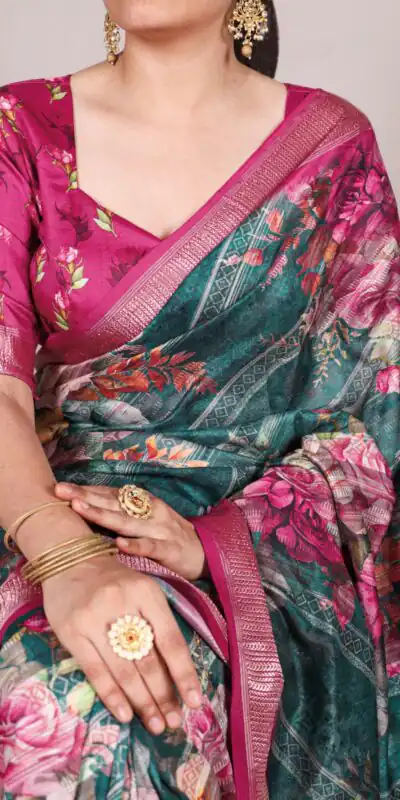 YNF 7015 Firozi Color Tussar Silk With Viscose Border Printed Saree Casual, Wedding, Festive, Events . Expected Delivery  4-6 Working Days @1699/- only                                                                                | Bollywood Sarees, Creative Sarees, Designer Sarees, Embroidered Sarees, Ethnic Saree, Modern Digital sarees, Party Wear Sarees, Sarees