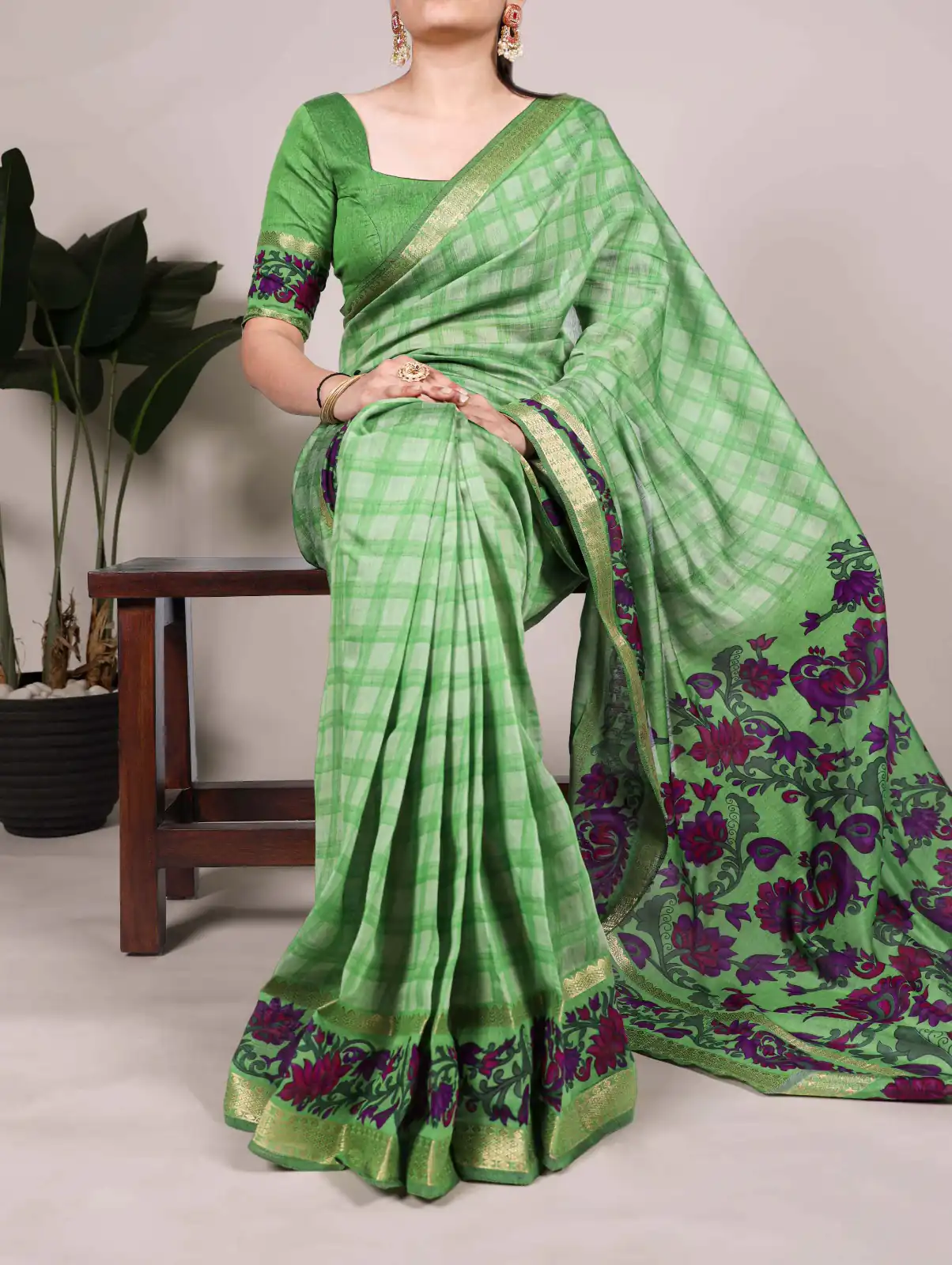 YNF 7035 Green Color Polyester Chanderi Printed Zari Weaving Work Saree Casual, Wedding, Festive, Events . Expected Delivery  4-6 Working Days @1549/- only                                                                                | Bollywood Sarees, Creative Sarees, Designer Sarees, Embroidered Sarees, Ethnic Saree, Modern Digital sarees, Party Wear Sarees, Sarees