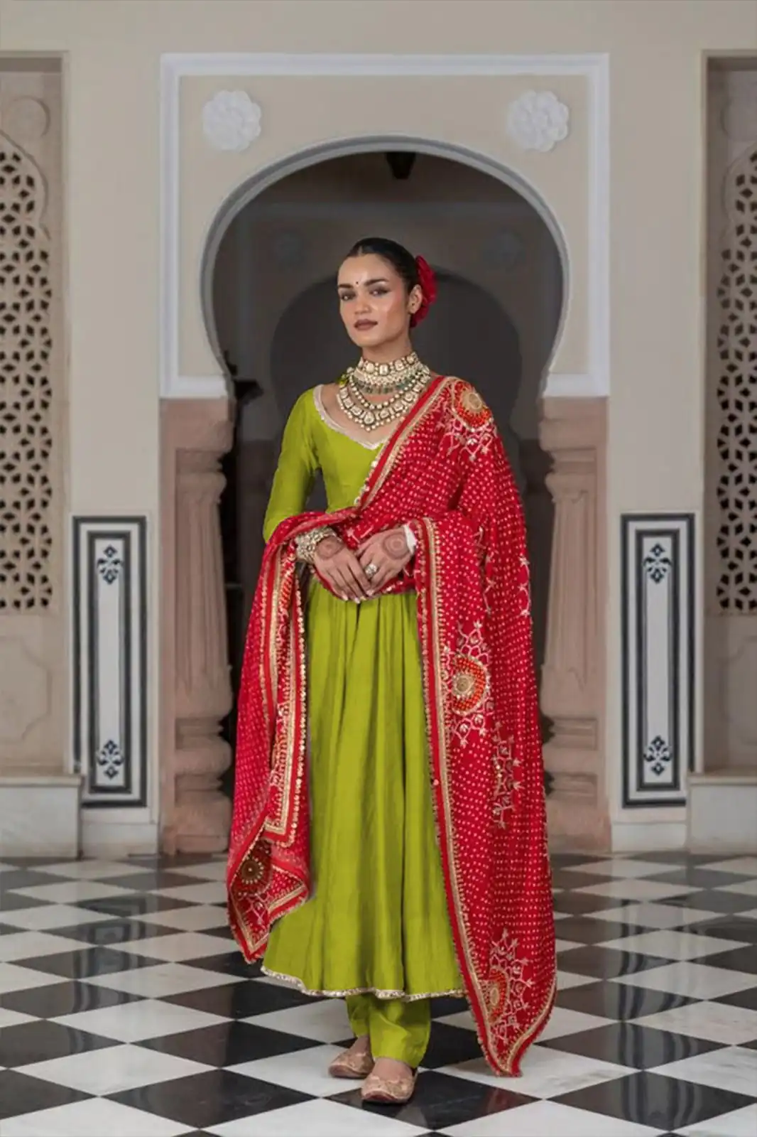 LG 1970 Green Color Chinon Lace On Border Latkan Dori Salwar Suit Casual, Wedding, Festive, Events . Expected Delivery  4-6 Working Days @1999/- only      | Jump Suits, Casual Suits, Creative suits, Designer Suits, Palazzo Suits, Party Wear Suits, Patiala Suits, Salwar suit, Straight Suits