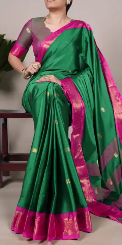 YNF 7406 Green Color Cotton Silk Weaving Work Paithani Concept Saree Casual, Wedding, Festive, Events . Expected Delivery  4-6 Working Days @1449/- only                                                                                | Bollywood Sarees, Creative Sarees, Designer Sarees, Embroidered Sarees, Ethnic Saree, Modern Digital sarees, Party Wear Sarees, Sarees