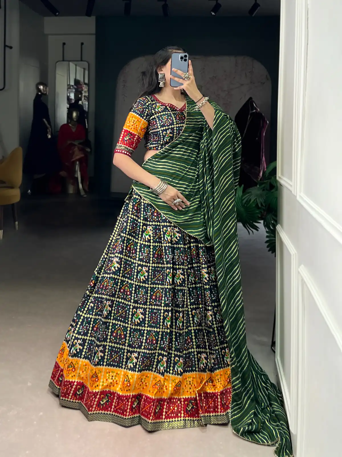 LNB 1638 Green Color Cotton Printed With Foil Work Lehenga Choli Wedding, Party, Festive, Events Etc. Delivery 4-6 Working Days Rs 1999 | Bollywood Lehenga, Creative Lehenga, Designer Lehenga, Embroidered Lehenga, Lehenga, Party Wear Lehenga