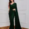 DF 3312 Green Color Faux Georgette 5mm Sequence Embroidery Work Saree Casual, Wedding, Festive, Events . Expected Delivery  4-6 Working Days @1899/- only                                                 | Bollywood Sarees, Creative Sarees, Designer Sarees, Embroidered Sarees, Ethnic Saree, Modern Digital sarees, Party Wear Sarees, Sarees