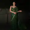 Green Georgette Embroidery Work Saree