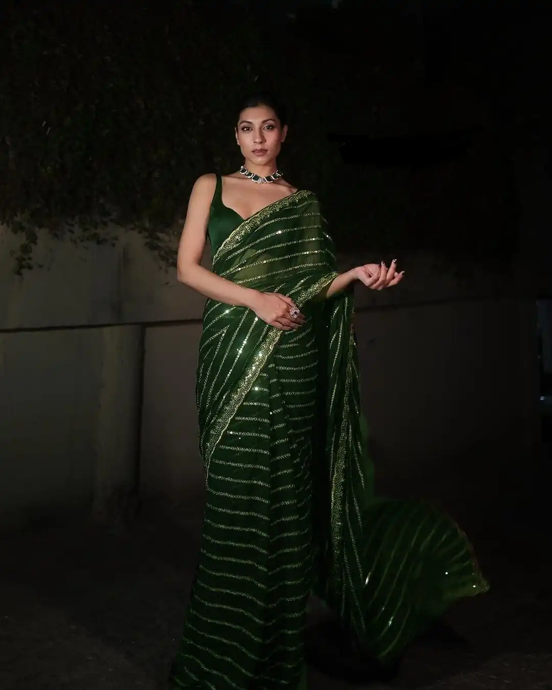 DF 3393 Green Color Georgette 5MM Sequins Embroidery Work Saree Casual, Wedding, Festive, Events . Expected Delivery  4-6 Working Days @1799/- only                                                 | Bollywood Sarees, Creative Sarees, Designer Sarees, Embroidered Sarees, Ethnic Saree, Modern Digital sarees, Party Wear Sarees, Sarees