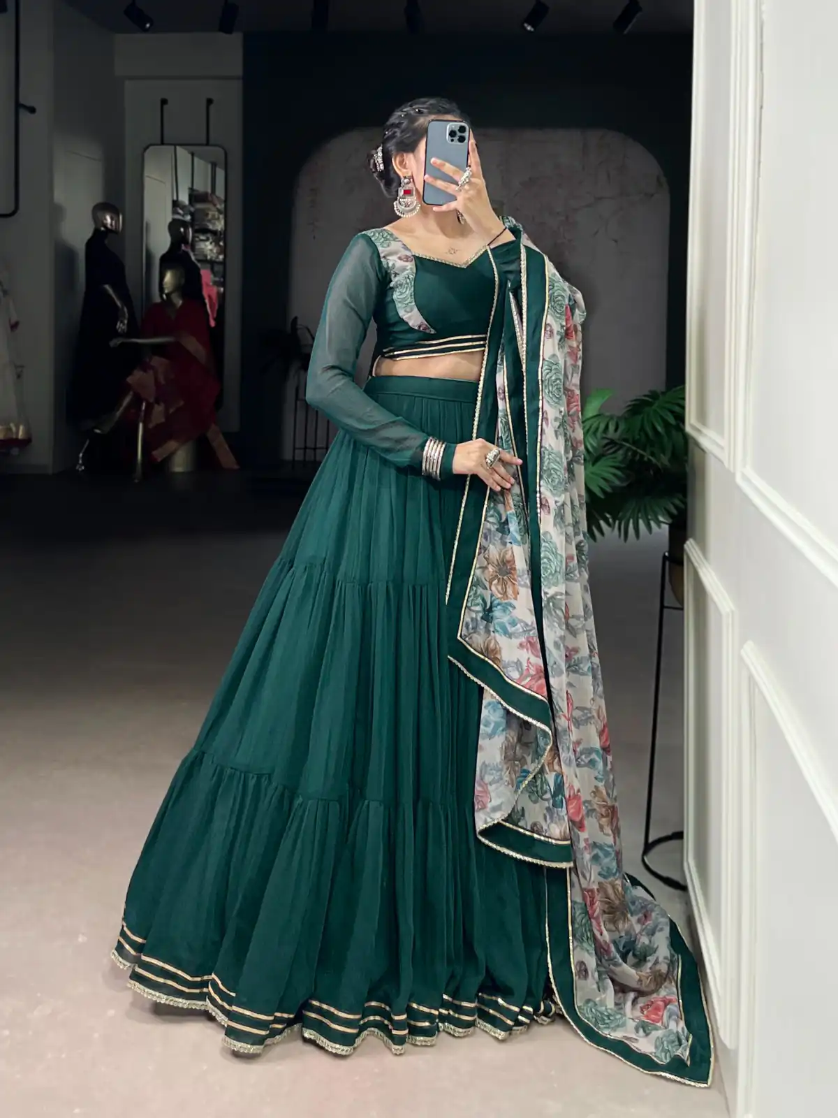 LNB 1710 Green Color Marble Lace Touch Up Canvas Lehenga Choli Wedding, Party, Festive, Events Etc. Delivery 4-6 Working Days Rs 3099 | Bollywood Lehenga, Creative Lehenga, Designer Lehenga, Embroidered Lehenga, Lehenga, Party Wear Lehenga