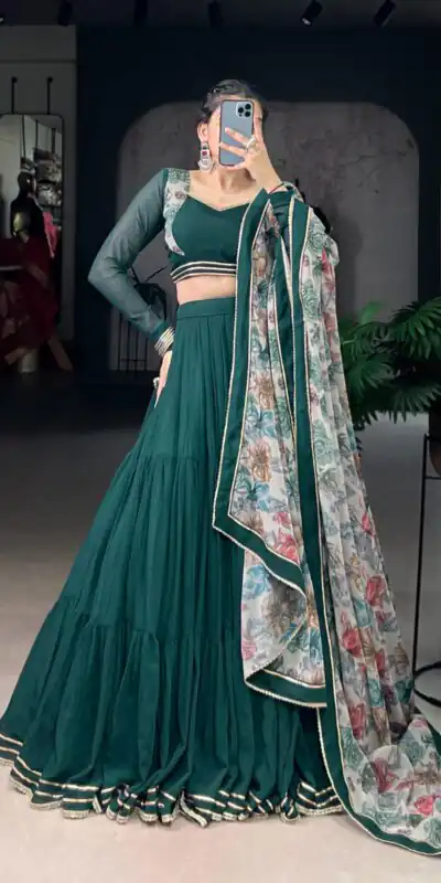 LNB 1710 Green Color Marble Lace Touch Up Canvas Lehenga Choli Wedding, Party, Festive, Events Etc. Delivery 4-6 Working Days Rs 3099 | Bollywood Lehenga, Creative Lehenga, Designer Lehenga, Embroidered Lehenga, Lehenga, Party Wear Lehenga