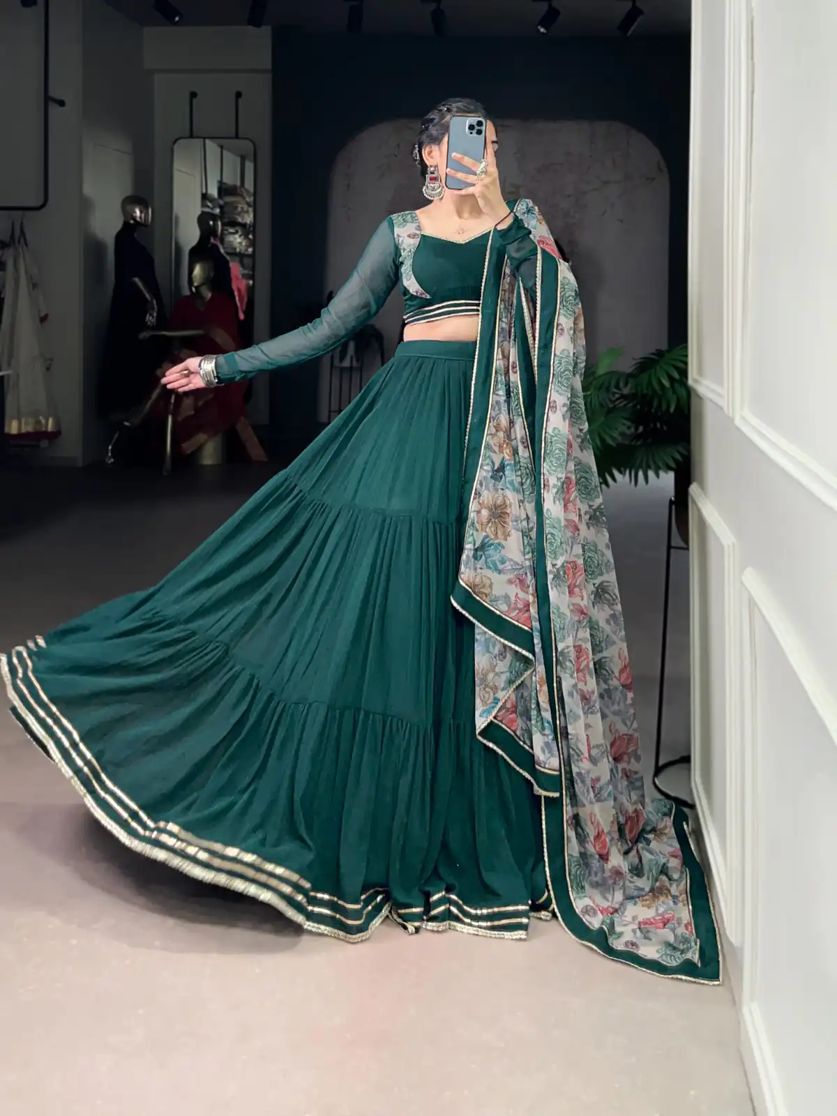 LNB 1710 Green Color Marble Lace Touch Up Canvas Lehenga Choli Wedding, Party, Festive, Events Etc. Delivery 4-6 Working Days Rs 3099 | Bollywood Lehenga, Creative Lehenga, Designer Lehenga, Embroidered Lehenga, Lehenga, Party Wear Lehenga