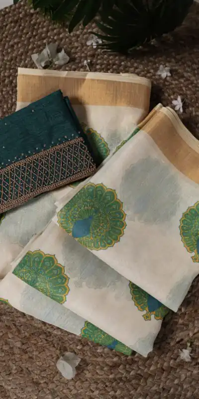 YNF 7205 Green Color Onam Printed With Banglory Blouse Saree Casual, Wedding, Festive, Events . Expected Delivery  4-6 Working Days @1749/- only                                                                                | Bollywood Sarees, Creative Sarees, Designer Sarees, Embroidered Sarees, Ethnic Saree, Modern Digital sarees, Party Wear Sarees, Sarees