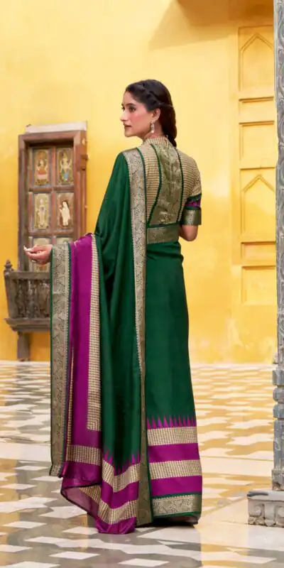 YNF 7049 Green Color Poly Cotton Printed With Zari Weaving Work Saree Casual, Wedding, Festive, Events . Expected Delivery  4-6 Working Days @1699/- only                                                                                | Bollywood Sarees, Creative Sarees, Designer Sarees, Embroidered Sarees, Ethnic Saree, Modern Digital sarees, Party Wear Sarees, Sarees