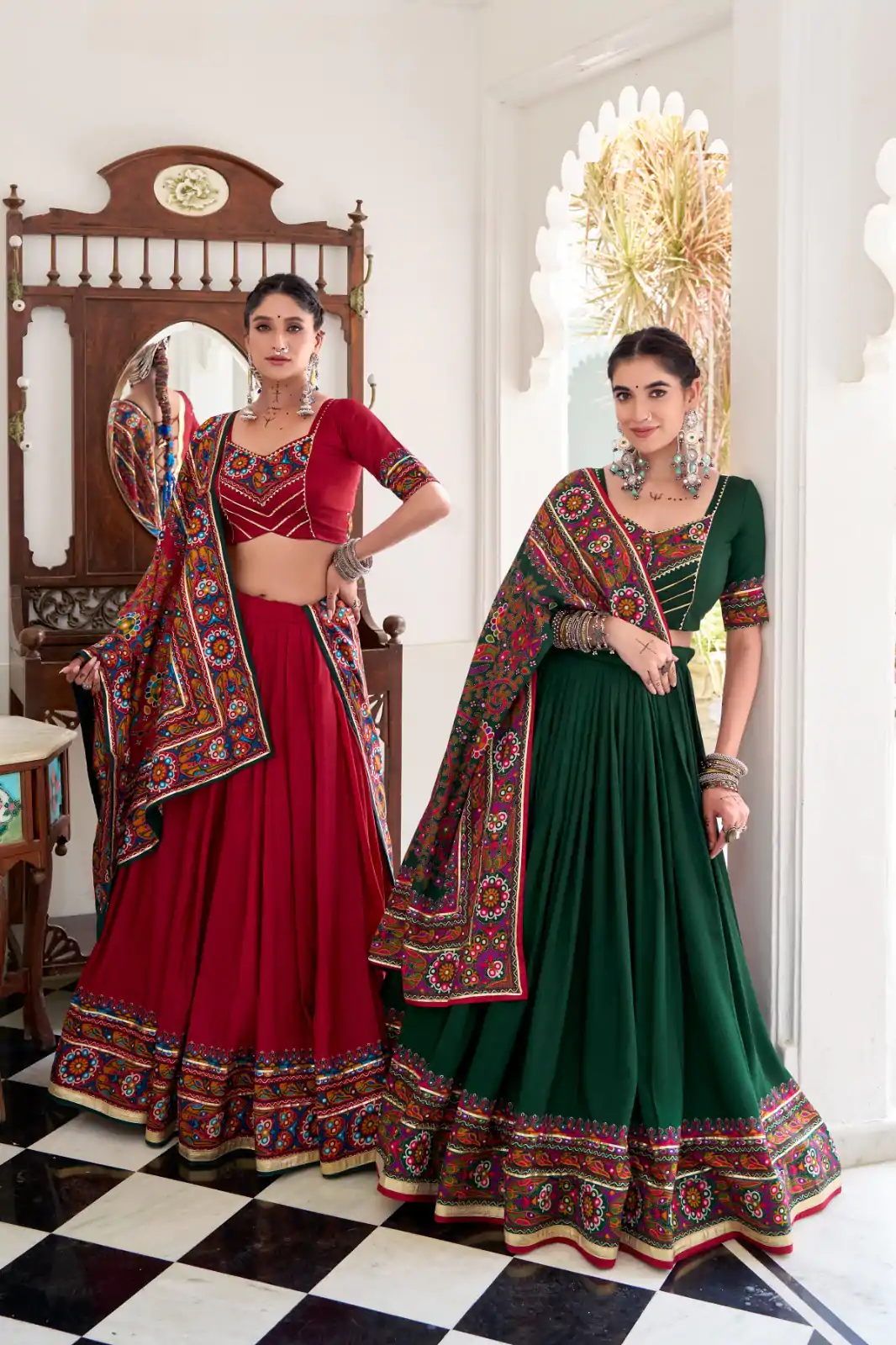 LNB 1243 Green Color Tasar Silk Gamthi Print Embossed Gotta Patti Lace Lehenga Choli Festive Party Wedding, Events etc. Delivery 4-6 Working Days @2999/- | Bollywood Lehenga, Creative Lehenga, Designer Lehenga, Embroidered Lehenga, Lehenga, Party Wear Lehenga