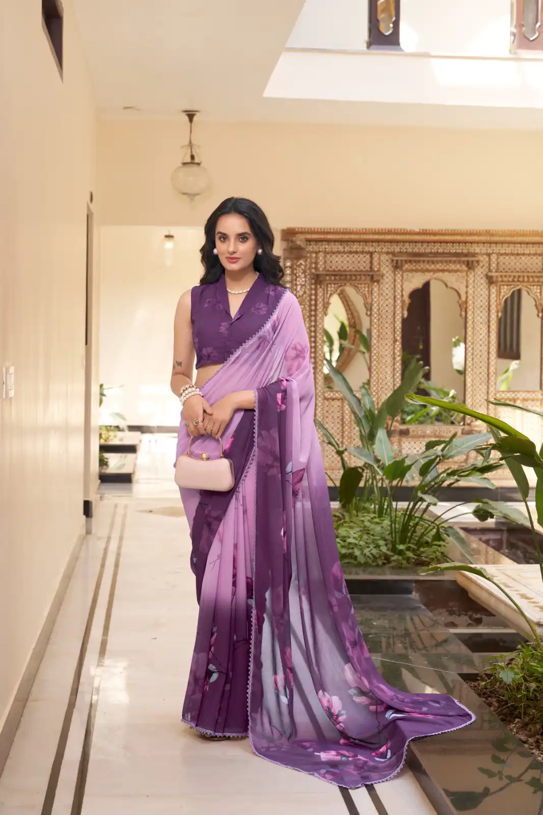 YNF 7038 Lavender Color Weightless Marbal Floral Printed Lace Saree Casual, Wedding, Festive, Events . Expected Delivery  4-6 Working Days @1549/- only                                                                                | Bollywood Sarees, Creative Sarees, Designer Sarees, Embroidered Sarees, Ethnic Saree, Modern Digital sarees, Party Wear Sarees, Sarees