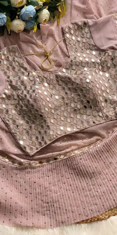 DF 3455 Light Peach Color Faux Georgette Embroidery Sequins Work Saree Casual, Wedding, Festive, Events . Expected Delivery  4-6 Working Days @1999/- only                                                                                | Bollywood Sarees, Creative Sarees, Designer Sarees, Embroidered Sarees, Ethnic Saree, Modern Digital sarees, Party Wear Sarees, Sarees