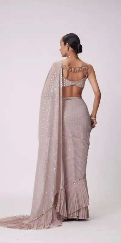 DF 3455 Light Peach Color Faux Georgette Embroidery Sequins Work Saree Casual, Wedding, Festive, Events . Expected Delivery  4-6 Working Days @1999/- only                                                                                | Bollywood Sarees, Creative Sarees, Designer Sarees, Embroidered Sarees, Ethnic Saree, Modern Digital sarees, Party Wear Sarees, Sarees