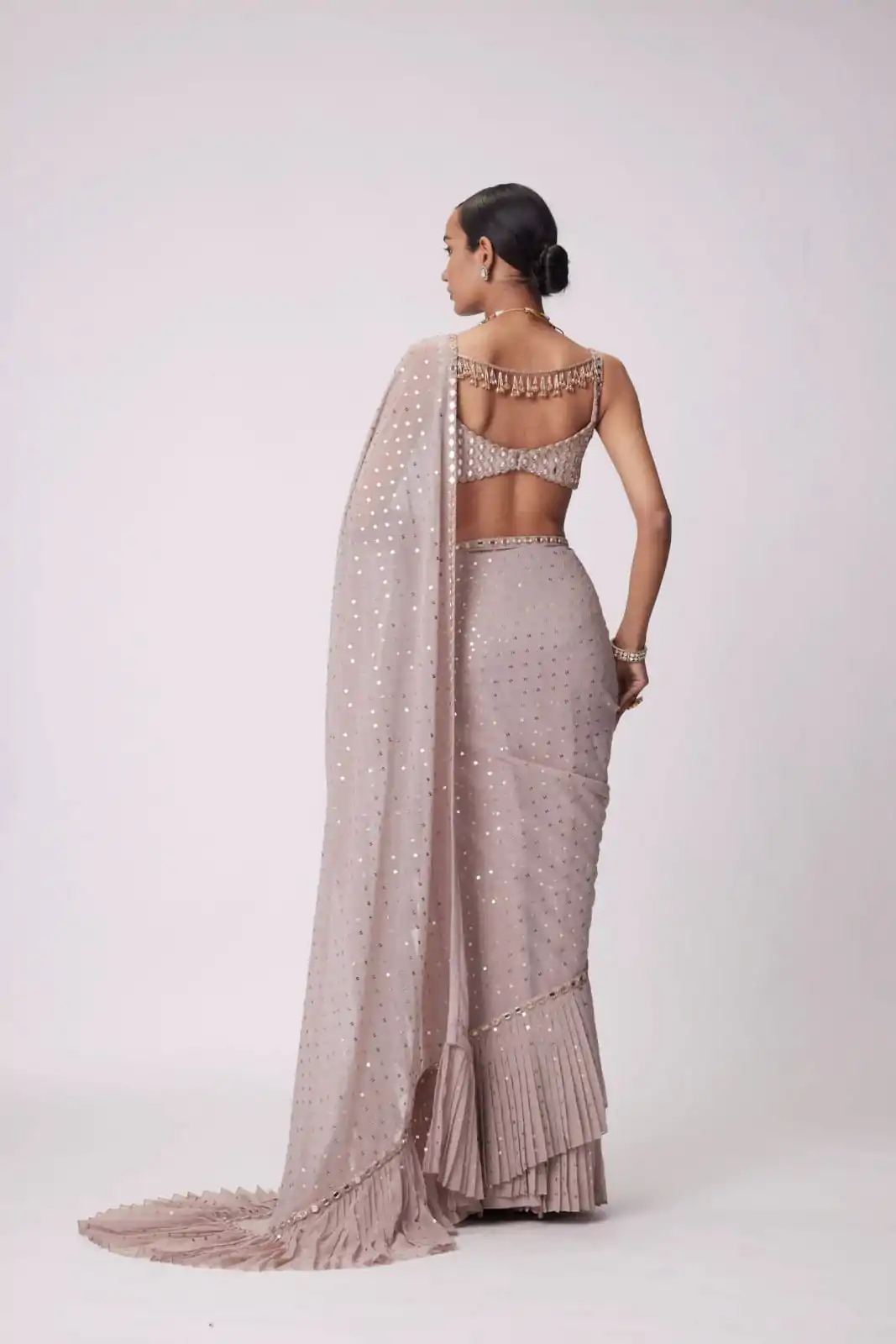 DF 3455 Light Peach Color Faux Georgette Embroidery Sequins Work Saree Casual, Wedding, Festive, Events . Expected Delivery  4-6 Working Days @1999/- only                                                                                | Bollywood Sarees, Creative Sarees, Designer Sarees, Embroidered Sarees, Ethnic Saree, Modern Digital sarees, Party Wear Sarees, Sarees