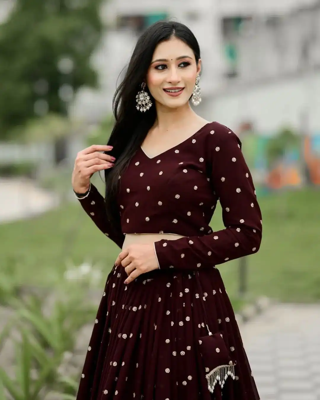 LG 643 Maroon Color Printed Polly Reyon Lehenga Choli Wedding, Party, Festive, Events Etc. Delivery 4-6 Working Days Rs 2099 | Bollywood Lehenga, Creative Lehenga, Designer Lehenga, Embroidered Lehenga, Lehenga, Party Wear Lehenga