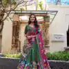 Mehendi Silk Kalamkari Lehenga Choli