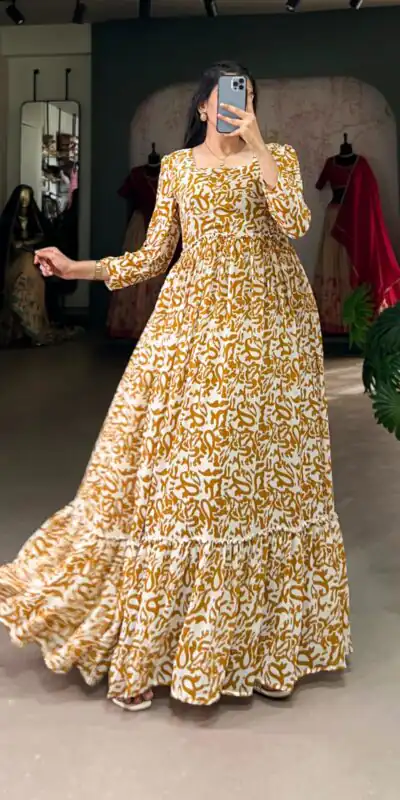 YNF 5016 Mustard Color Georgette Plain Sequins Embroidery Lace Gown Casual, Wedding, Festive, Events . Expected Delivery  4-6 Working Days @1599/- only      | Bollywood Gowns, Creative Gowns, Designer Gowns, Embroidered Gowns, Gowns, Party Wear Gowns