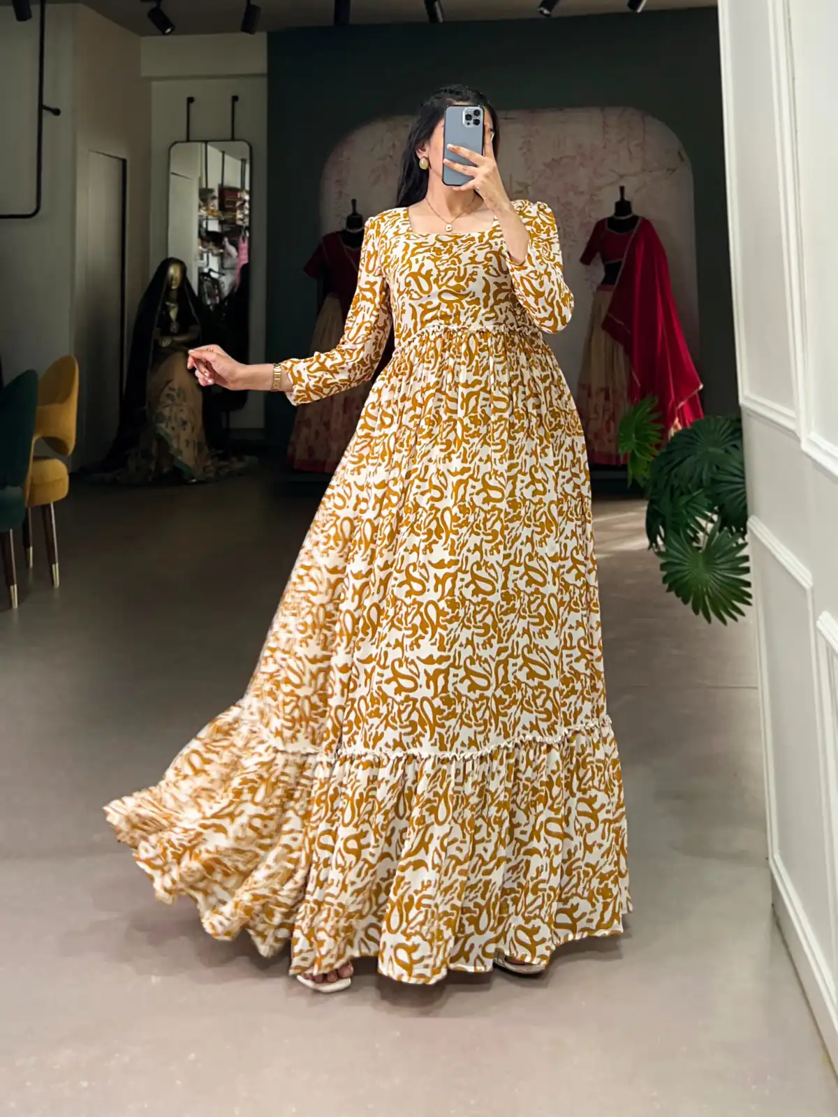 YNF 5016 Mustard Color Georgette Plain Sequins Embroidery Lace Gown Casual, Wedding, Festive, Events . Expected Delivery  4-6 Working Days @1599/- only      | Bollywood Gowns, Creative Gowns, Designer Gowns, Embroidered Gowns, Gowns, Party Wear Gowns