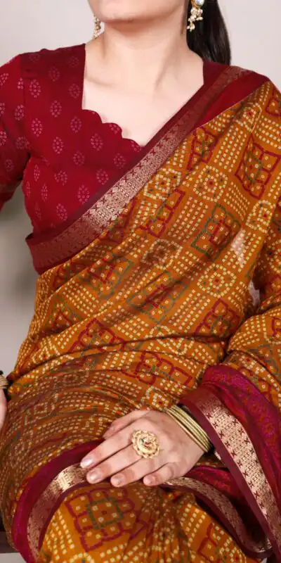 YNF 7046 Mustard Color Polyester Chanderi Print Zari Weaving Work Saree Casual, Wedding, Festive, Events . Expected Delivery  4-6 Working Days @1549/- only                                                                                | Bollywood Sarees, Creative Sarees, Designer Sarees, Embroidered Sarees, Ethnic Saree, Modern Digital sarees, Party Wear Sarees, Sarees