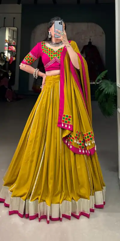 LNB 1694 Mustard Color Pure Rayon Plain Lace Border With Gotta Patti Lehenga Choli Wedding, Party, Festive, Events Etc. Delivery 4-6 Working Days Rs 3199 | Embroidered Lehenga, Bollywood Lehenga, Creative Lehenga, Designer Lehenga, Lehenga, Party Wear Lehenga