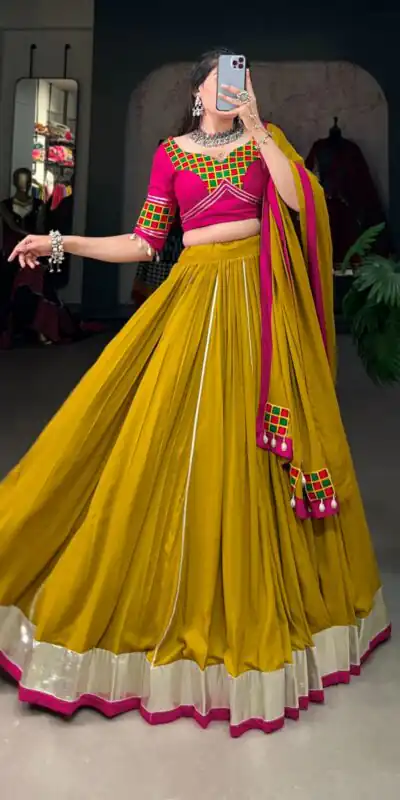 LNB 1694 Mustard Color Pure Rayon Plain Lace Border With Gotta Patti Lehenga Choli Wedding, Party, Festive, Events Etc. Delivery 4-6 Working Days Rs 3199 | Embroidered Lehenga, Bollywood Lehenga, Creative Lehenga, Designer Lehenga, Lehenga, Party Wear Lehenga