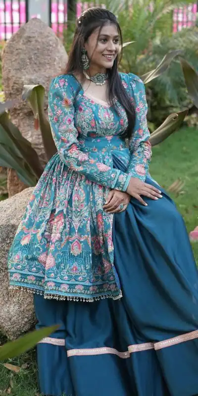 BE 265 Navy Blue Navy Blue Fiona Silk Lehenga Choli with Lace Work. Now at just ₹1899. Delivery 4-6 Working Days. Shop now. | Bollywood Lehenga, Creative Lehenga, Designer Lehenga, Embroidered Lehenga, Lehenga, Party Wear Lehenga