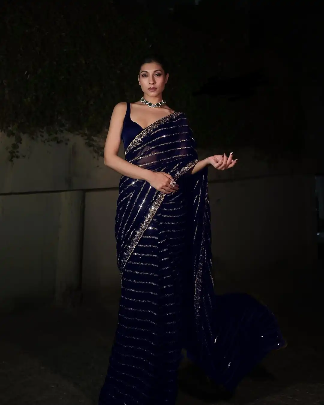 DF 3393 Navy Blue Color Georgette 5MM Sequins Embroidery Work Saree Casual, Wedding, Festive, Events . Expected Delivery  4-6 Working Days @1799/- only                                                 | Bollywood Sarees, Creative Sarees, Designer Sarees, Embroidered Sarees, Ethnic Saree, Modern Digital sarees, Party Wear Sarees, Sarees