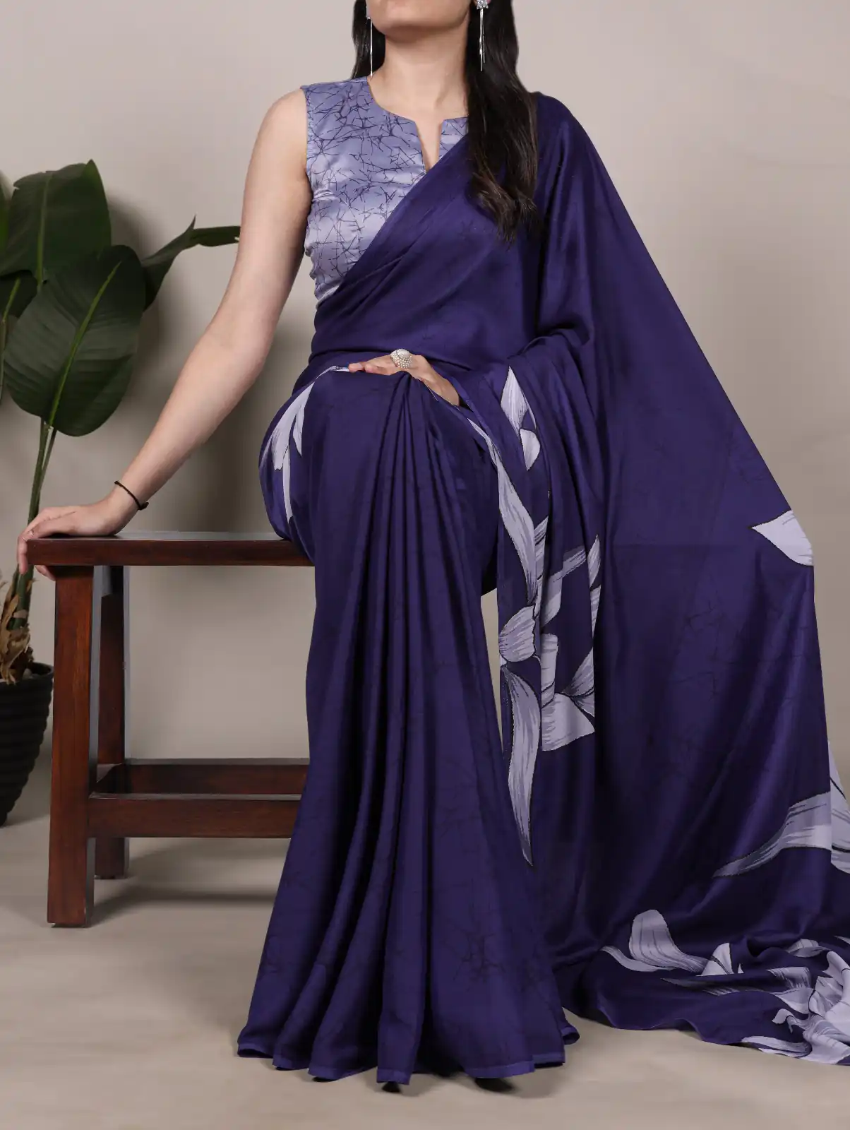 YNF 7054 Navy Blue Color Satin Silk Floral Printed Saree Casual, Wedding, Festive, Events . Expected Delivery  4-6 Working Days @1549/- only                                                                                | Bollywood Sarees, Creative Sarees, Designer Sarees, Embroidered Sarees, Ethnic Saree, Modern Digital sarees, Party Wear Sarees, Sarees