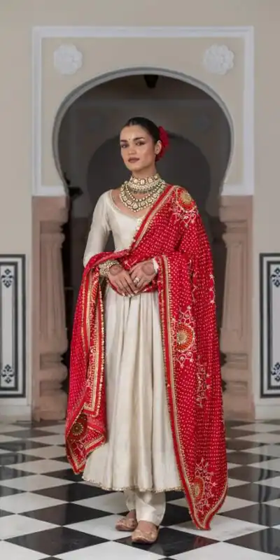 LG 1970 Off White Color Chinon Lace On Border Latkan Dori Salwar Suit Casual, Wedding, Festive, Events . Expected Delivery  4-6 Working Days @1999/- only      | Jump Suits, Casual Suits, Creative suits, Designer Suits, Palazzo Suits, Party Wear Suits, Patiala Suits, Salwar suit, Straight Suits