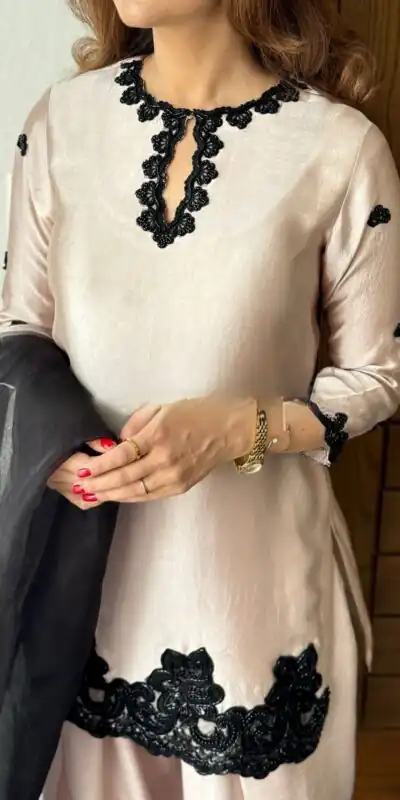 BE 371 Off White Color French Crape Sequence Embroidery Beads Salwar Suit Casual, Wedding, Festive, Events . Expected Delivery  4-6 Working Days @2099/- only      | Jump Suits, Casual Suits, Creative suits, Designer Suits, Palazzo Suits, Party Wear Suits, Patiala Suits, Salwar suit, Straight Suits