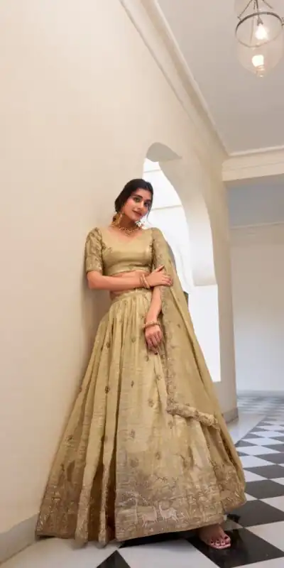 LNB 1435 Off White Sequins Work & Embroidery Work Lehenga Choli in Gold Crush. Exclusive Offer ₹3399. Delivery 4-6 Working Days. Shop now. | Bollywood Lehenga, Creative Lehenga, Designer Lehenga, Embroidered Lehenga, Lehenga, Party Wear Lehenga