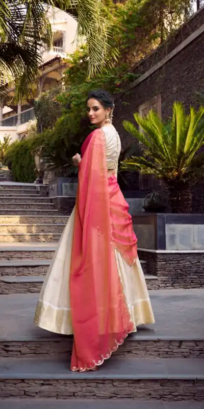 LNB 2011 Off White Color Jacquard Chex Zari Weaving Work Lehenga Choli Wedding, Party, Festive, Events Etc. Delivery 4-6 Working Days Rs 2099 | Bollywood Lehenga, Creative Lehenga, Designer Lehenga, Embroidered Lehenga, Lehenga, Party Wear Lehenga