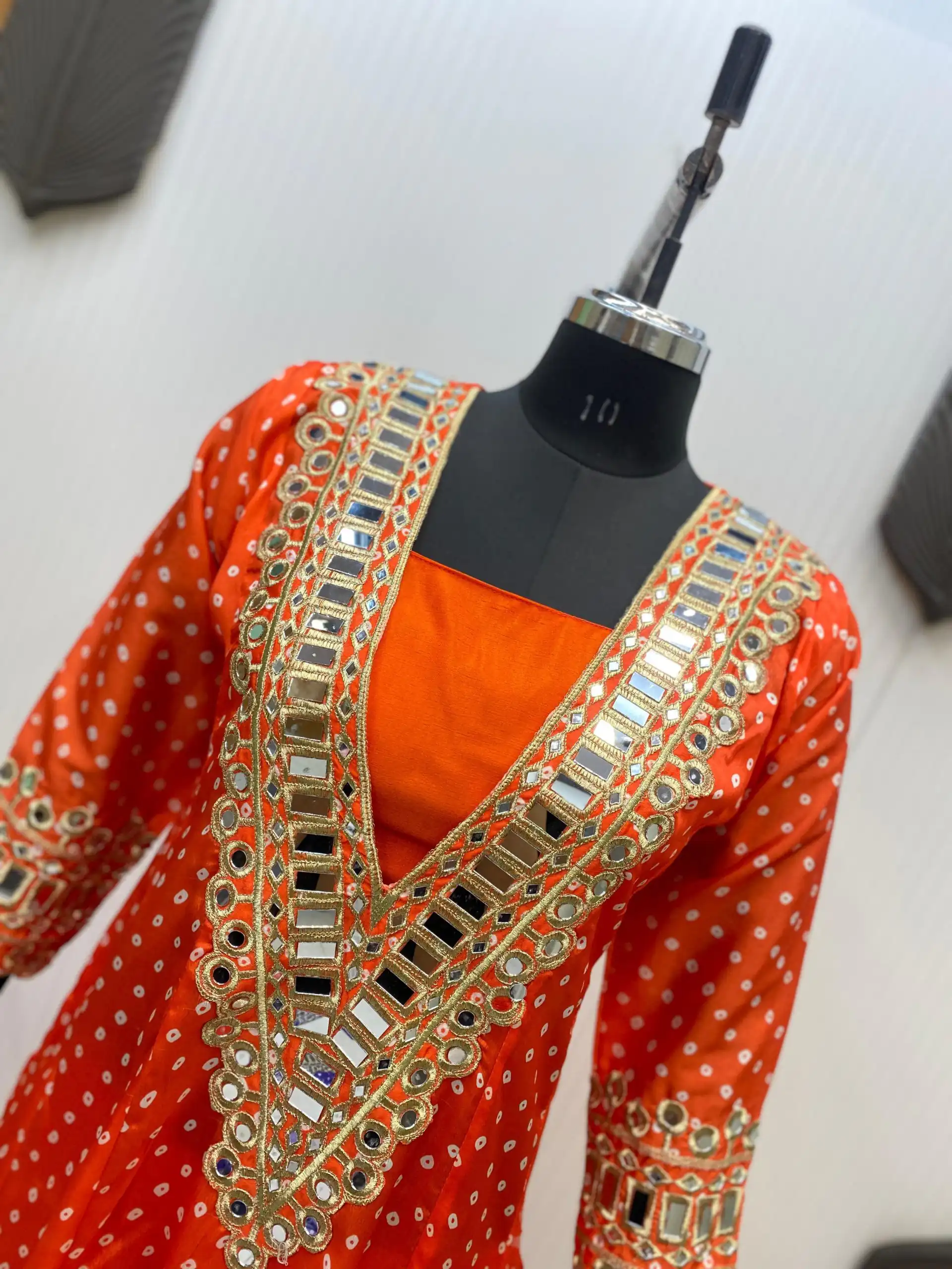 LG 1944 Orange Color Chinon digital Printed Mirror Embroidery Salwar Suit Casual, Wedding, Festive, Events . Expected Delivery  4-6 Working Days @1649/- only      | Jump Suits, Casual Suits, Creative suits, Designer Suits, Palazzo Suits, Party Wear Suits, Patiala Suits, Salwar suit, Straight Suits