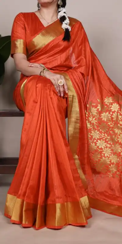 YNF 7903 Orange Color Raw Silk Zari Weaving Work Saree Casual, Wedding, Festive, Events . Expected Delivery  4-6 Working Days @1699/- only                                                                                | Bollywood Sarees, Creative Sarees, Designer Sarees, Embroidered Sarees, Ethnic Saree, Modern Digital sarees, Party Wear Sarees, Sarees