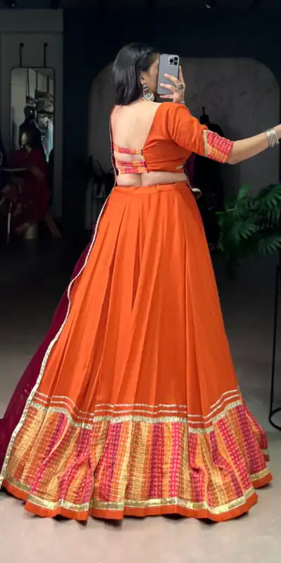 LNB 1634 Orange Color Pure Rayon Bandhej Print Sequins Lace Boarder Lehenga Choli Wedding, Party, Festive, Events Etc. Delivery 4-6 Working Days Rs 3199 | Bollywood Lehenga, Creative Lehenga, Designer Lehenga, Embroidered Lehenga, Lehenga, Party Wear Lehenga