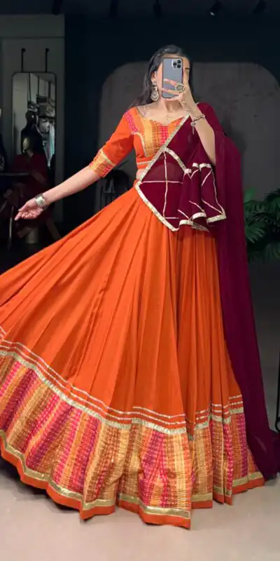 LNB 1634 Orange Color Pure Rayon Bandhej Print Sequins Lace Boarder Lehenga Choli Wedding, Party, Festive, Events Etc. Delivery 4-6 Working Days Rs 3199 | Bollywood Lehenga, Creative Lehenga, Designer Lehenga, Embroidered Lehenga, Lehenga, Party Wear Lehenga