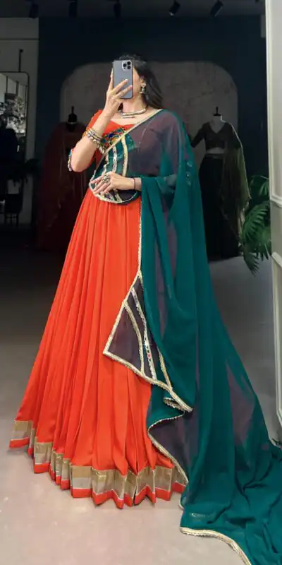 LNB 1651 Orange Color Pure Rayon Embossed Design Lace Touch Up Lehenga Choli Wedding, Party, Festive, Events Etc. Delivery 4-6 Working Days Rs 3199 | Bollywood Lehenga, Creative Lehenga, Designer Lehenga, Embroidered Lehenga, Lehenga, Party Wear Lehenga