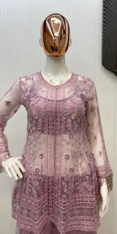 LG 1943 Pink Color Butterfly Net Sequence Embroidery Work Salwar Suit Casual, Wedding, Festive, Events . Expected Delivery  4-6 Working Days @1999/- only      | Jump Suits, Casual Suits, Creative suits, Designer Suits, Palazzo Suits, Party Wear Suits, Patiala Suits, Salwar suit, Straight Suits