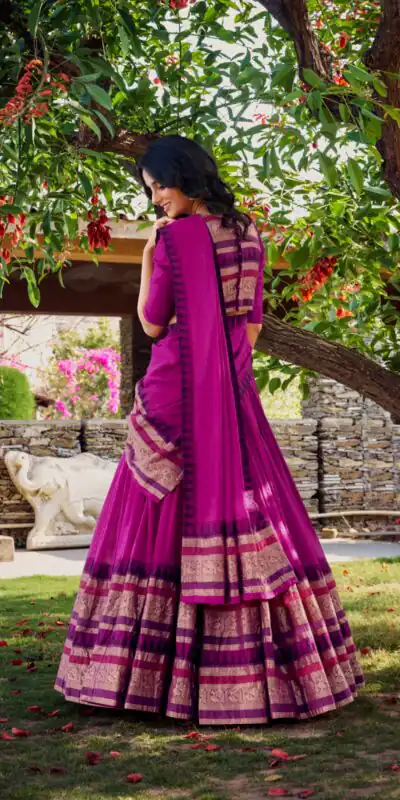 LNB 1902 Pink Color Chanderi Plain With Zari Weaving Work Lehenga Choli Wedding, Party, Festive, Events Etc. Delivery 4-6 Working Days Rs 2099 | Bollywood Lehenga, Creative Lehenga, Designer Lehenga, Embroidered Lehenga, Lehenga, Party Wear Lehenga