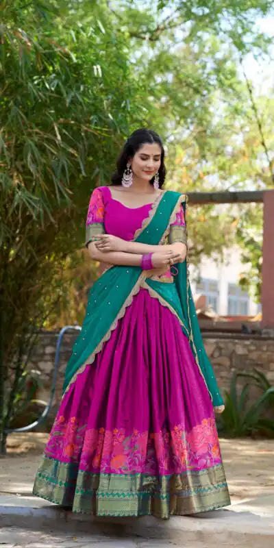 LNB1518 Pink Color Cotton Silk Thread Embroidery Work Lehenga Choli Wedding, Party, Festive, Events Etc. Delivery 4-6 Working Days Rs 2999 | Bollywood Lehenga, Creative Lehenga, Designer Lehenga, Embroidered Lehenga, Lehenga, Party Wear Lehenga