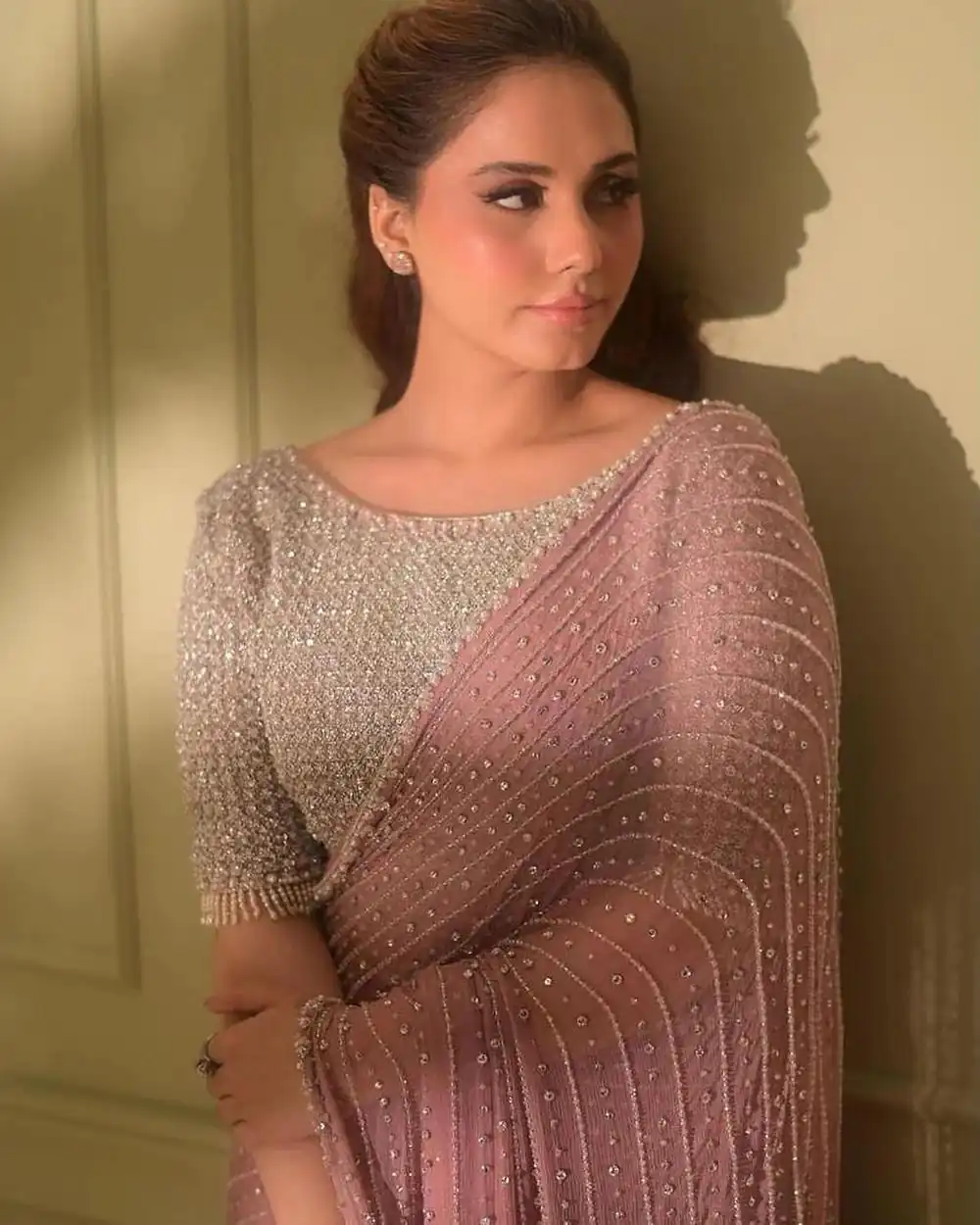 DF 3452 Pink Color Faux Georgette Embroidery Sequins Multi Work Saree Casual, Wedding, Festive, Events . Expected Delivery  4-6 Working Days @1799/- only                                                                                | Bollywood Sarees, Creative Sarees, Designer Sarees, Embroidered Sarees, Ethnic Saree, Modern Digital sarees, Party Wear Sarees, Sarees