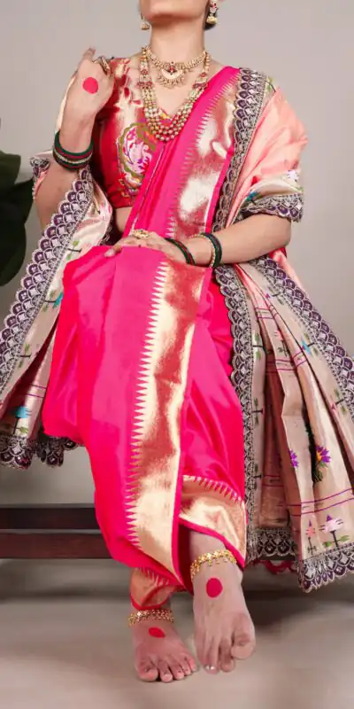 YNF 7407 Pink Color Jacquard Silk Paithani Zari Weaving Work Saree Casual, Wedding, Festive, Events . Expected Delivery  4-6 Working Days @3349/- only                                                                                | Bollywood Sarees, Creative Sarees, Designer Sarees, Embroidered Sarees, Ethnic Saree, Modern Digital sarees, Party Wear Sarees, Sarees