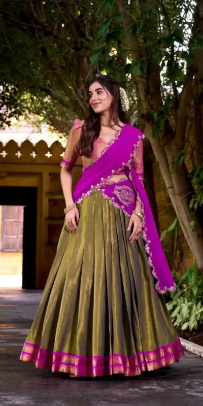 LNB 2009 Pink Discover elegance in Pink Kanchipuram Weaving Lehenga Choli, featuring stunning zari work and comfortable fit. Enhance your wardrobe today! | Bollywood Lehenga, Creative Lehenga, Designer Lehenga, Embroidered Lehenga, Lehenga, Party Wear Lehenga