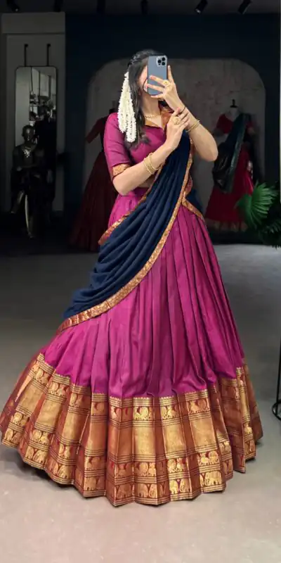 LNB 2040 Pink Color Narayan Pet Zari Weaving Lehenga Choli Choli Festive Party Wedding, Events etc. Delivery 4-6 Working Days @1899/- | Bollywood Lehenga, Creative Lehenga, Designer Lehenga, Embroidered Lehenga, Lehenga, Party Wear Lehenga