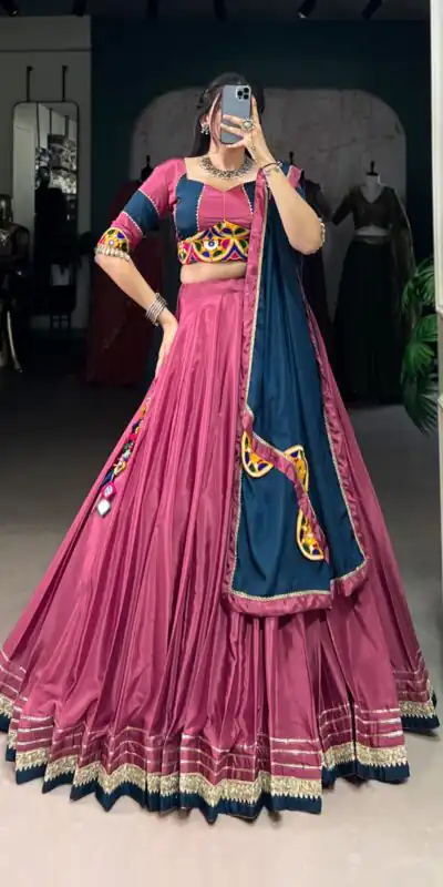 LNB 1656 Pink Color Silk Crepe Sequins Thread Embroidery Gotta Lehenga Choli Festive Party Wedding, Events etc. Delivery 4-6 Working Days @3399/- | Embroidered Lehenga, Bollywood Lehenga, Creative Lehenga, Designer Lehenga, Lehenga, Party Wear Lehenga