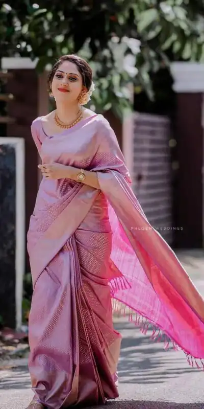 KP 3075 Pink Soft Lichi Silk Whit Designer Jacquard Work in Saree it Grab for ₹1399. Delivery 4-6 Working Days. Shop now. | Bollywood Sarees, Creative Sarees, Designer Sarees, Embroidered Sarees, Ethnic Saree, Modern Digital sarees, Party Wear Sarees, Sarees