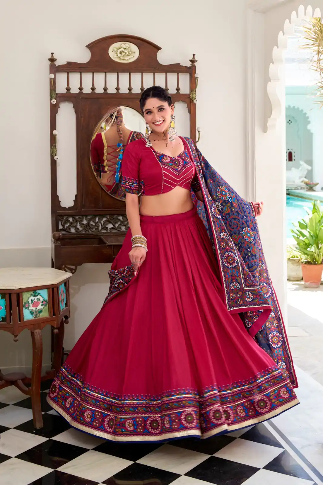 LNB 1243 Pink Color Tasar Silk Gamthi Print Embossed Gotta Patti Lace Lehenga Choli Festive Party Wedding, Events etc. Delivery 4-6 Working Days @2999/- | Bollywood Lehenga, Creative Lehenga, Designer Lehenga, Embroidered Lehenga, Lehenga, Party Wear Lehenga